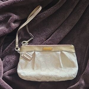 Coach Beige Wristlet